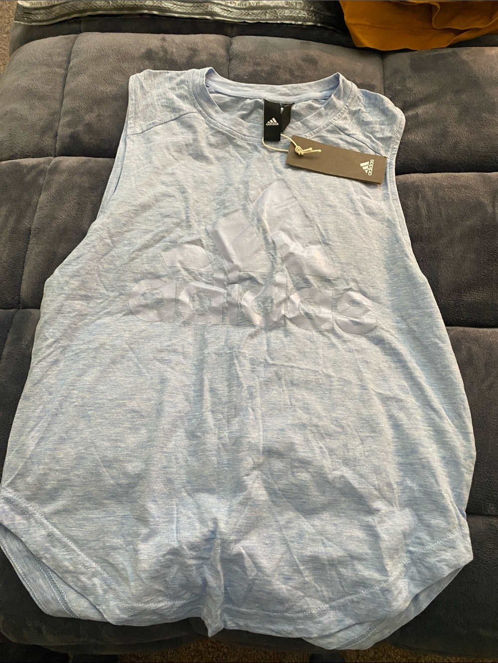 adidas Pale Blue Sleeveless Athletic Tank